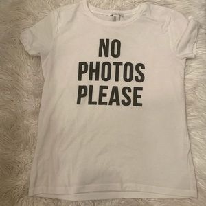“No Photos Please” graphic T-shirt